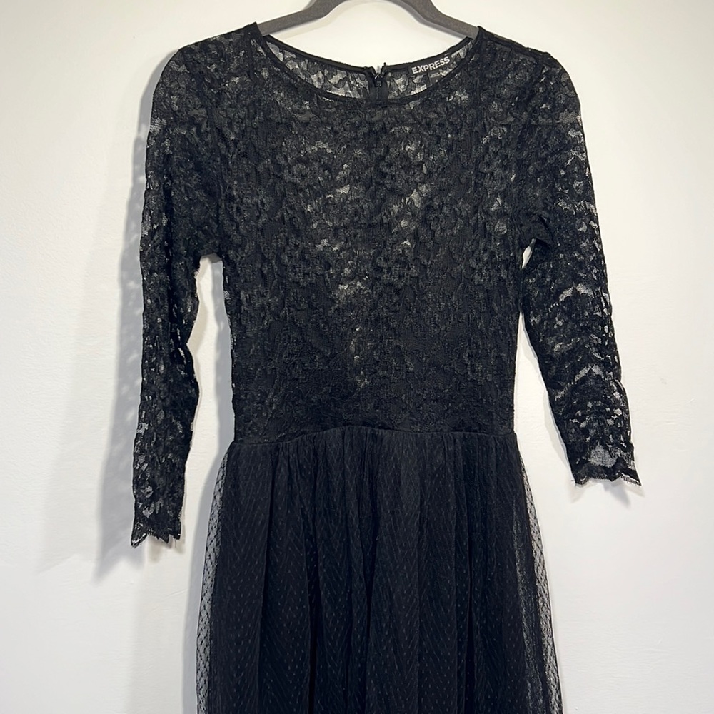 Express black lace tulle dress sz 4